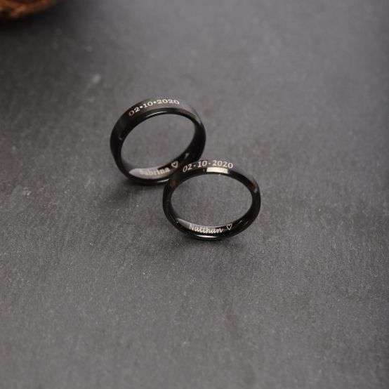 Couple Rings Black Rings Tungsten Mens Wedding Band Cz Womens Wedding Ring  Sets | eBay
